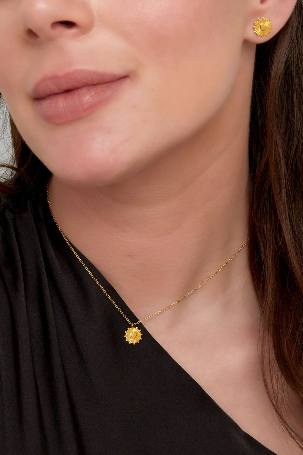 Collana sole cuore - argento 925 Immagine3