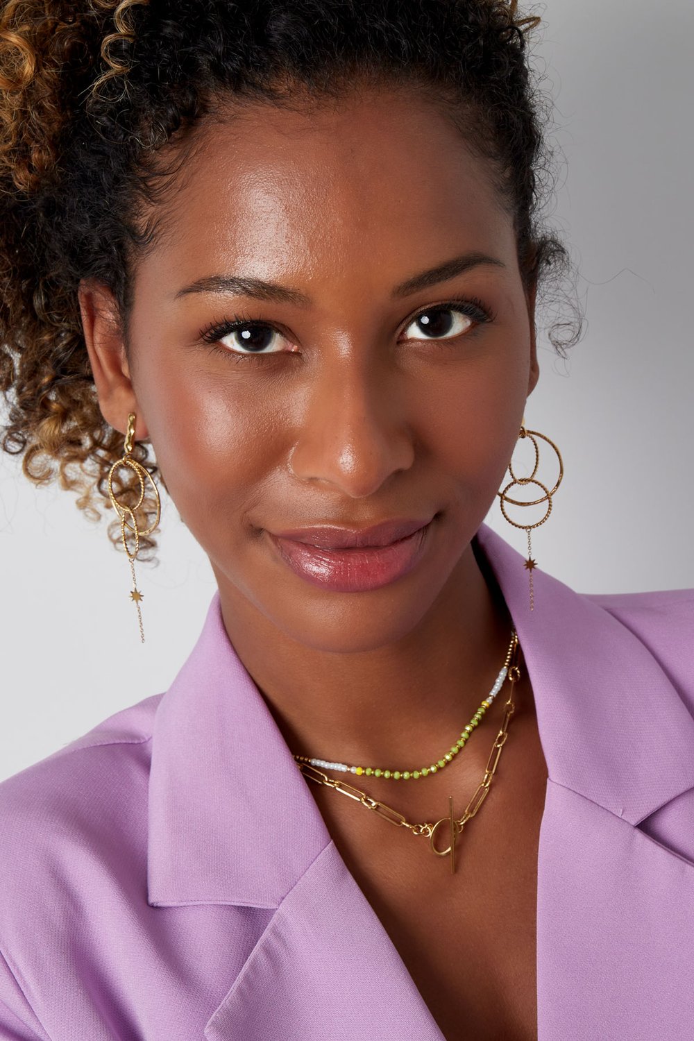 Collana con perline party - arancione/rosa Immagine2