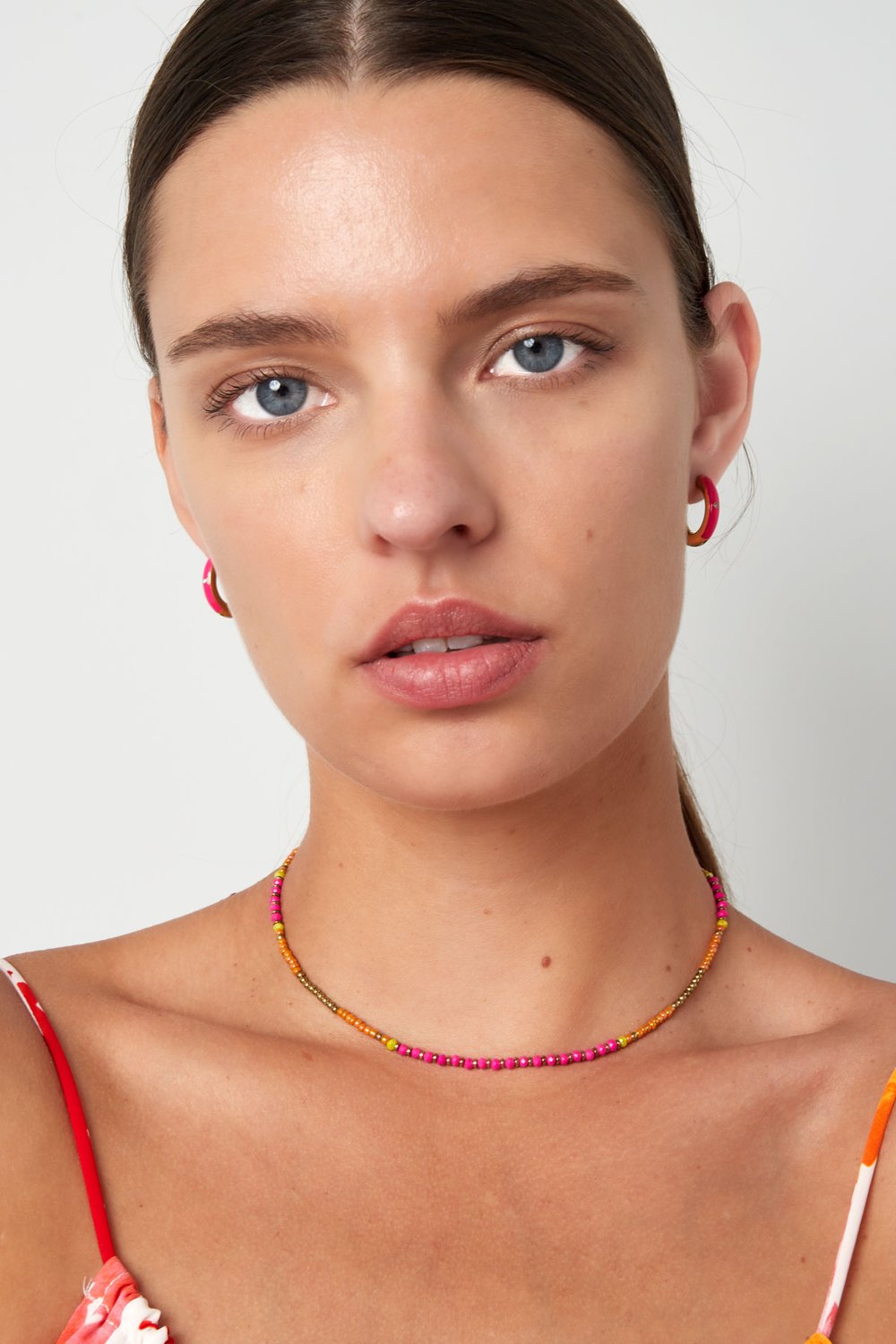 Collana con perline party - arancione/Colore oro Immagine3