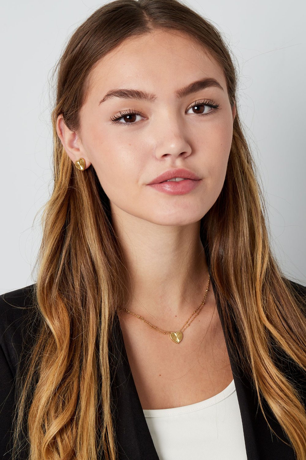 Necklace heart with balls - Silver Color color Picture2