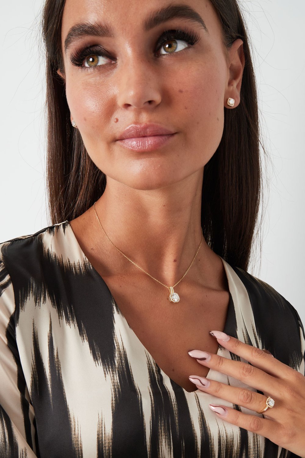 necklace square stone Picture5