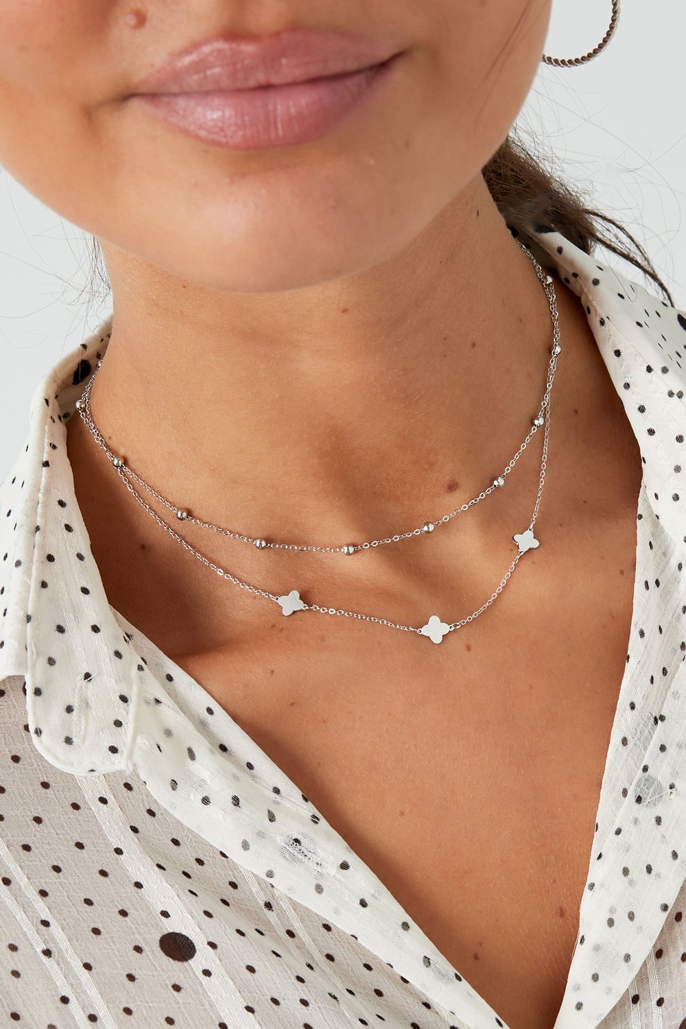 necklace double clover/balls Picture3