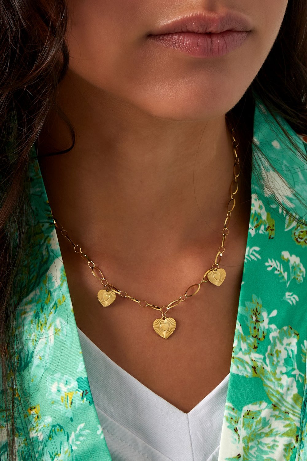 necklace three hearts coins Picture4