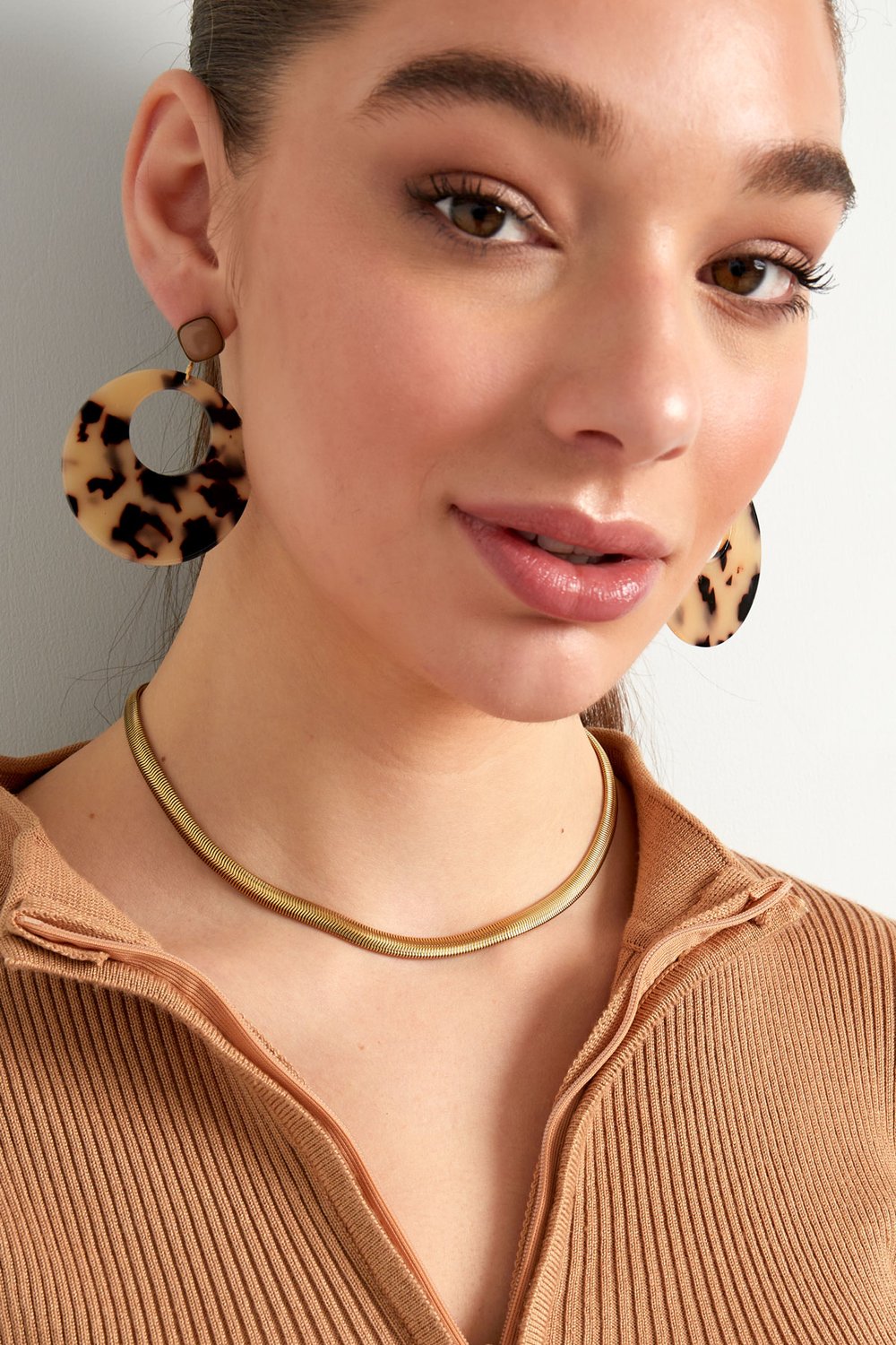 necklace flat with print - Gold color-6.0mm Picture2
