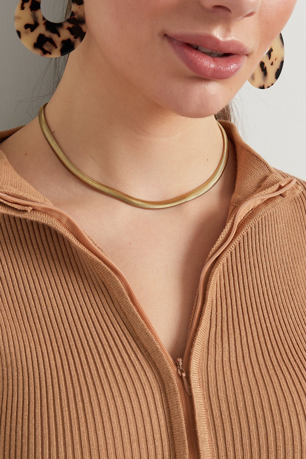 necklace flat with print - Gold color-6.0mm Picture5