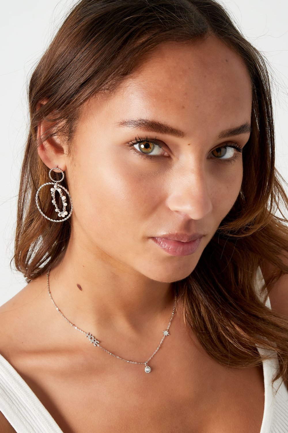 Ball chain with hope and pendants - Silver Color color Picture2
