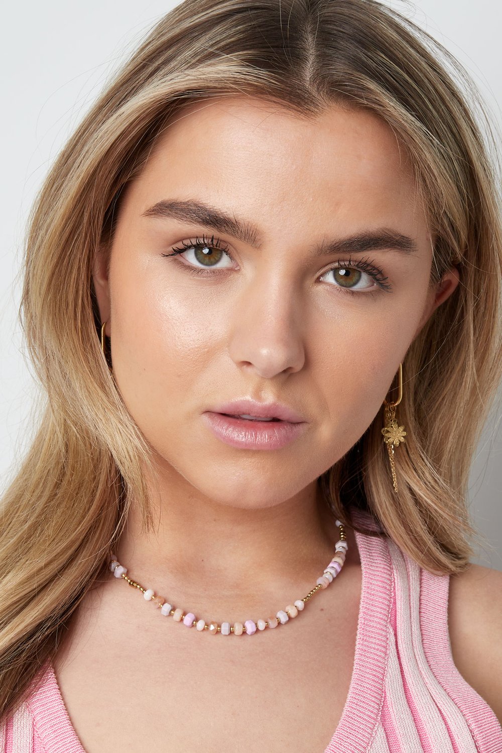 Renkli kolye şalı - mavi/altın Resim2