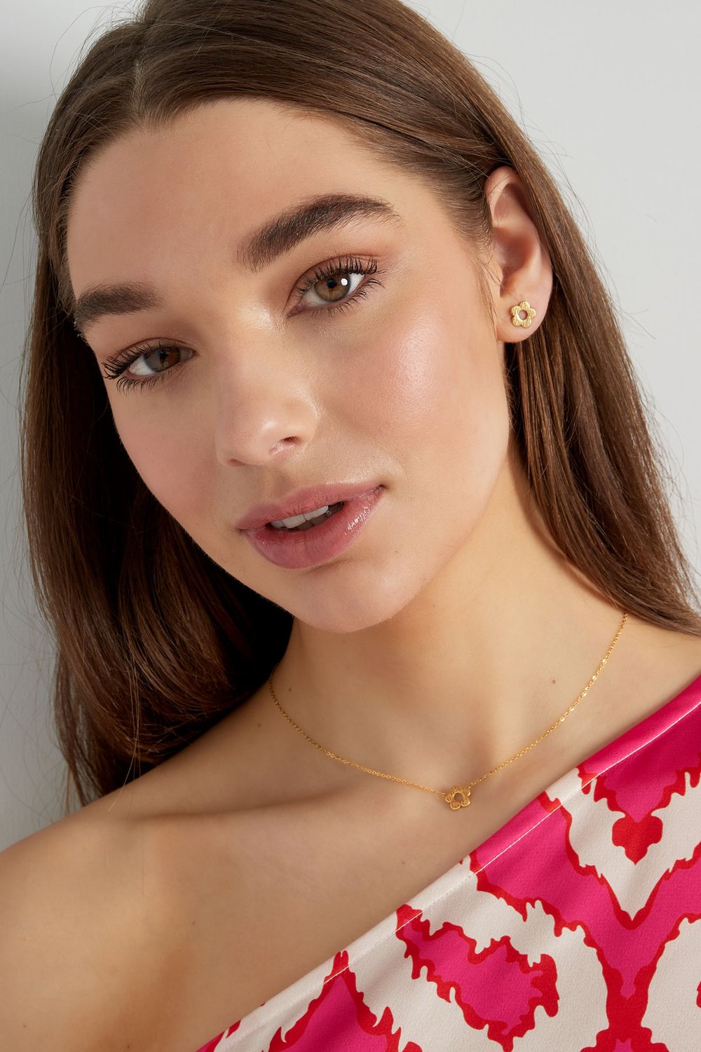 Frühlingsblumen-Halskette – Goldfarbe - Goldfarbefarbe Bild4