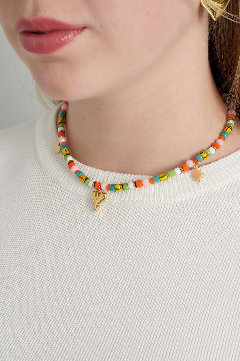 Bunte Halskette Herzclub - multi Bild3