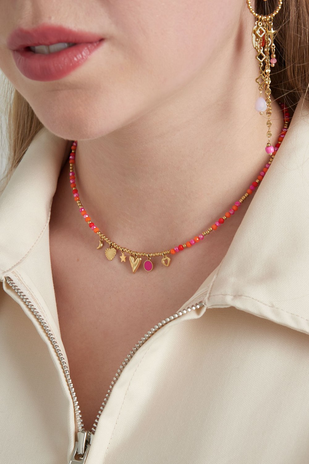 Necklace summer smile - orange pink Picture2