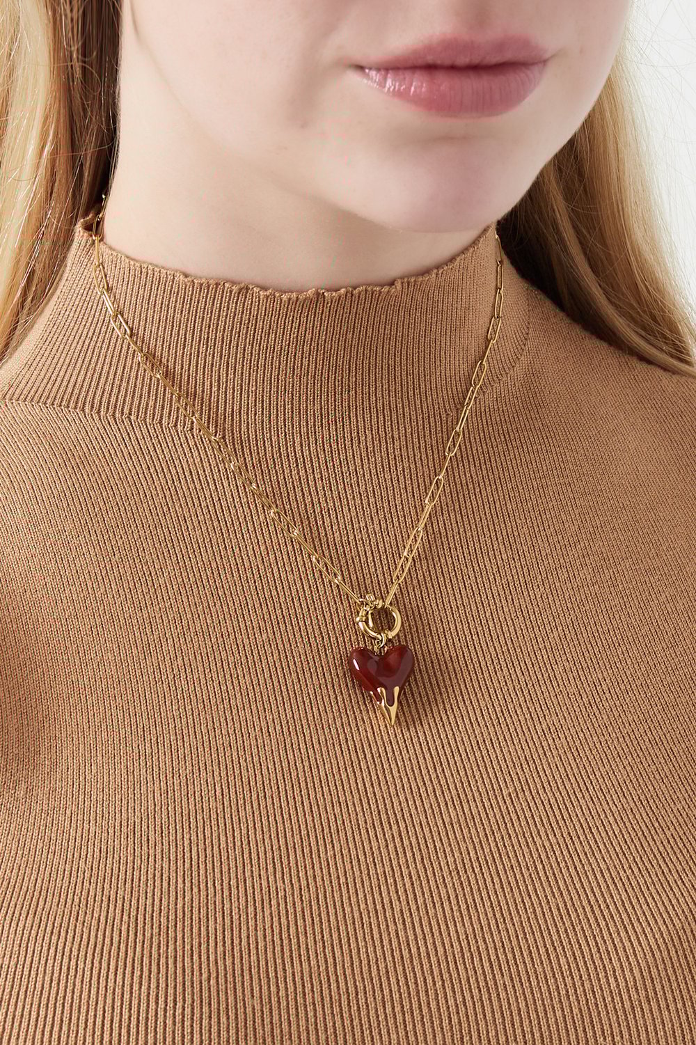 charm necklace heart on fire Picture3