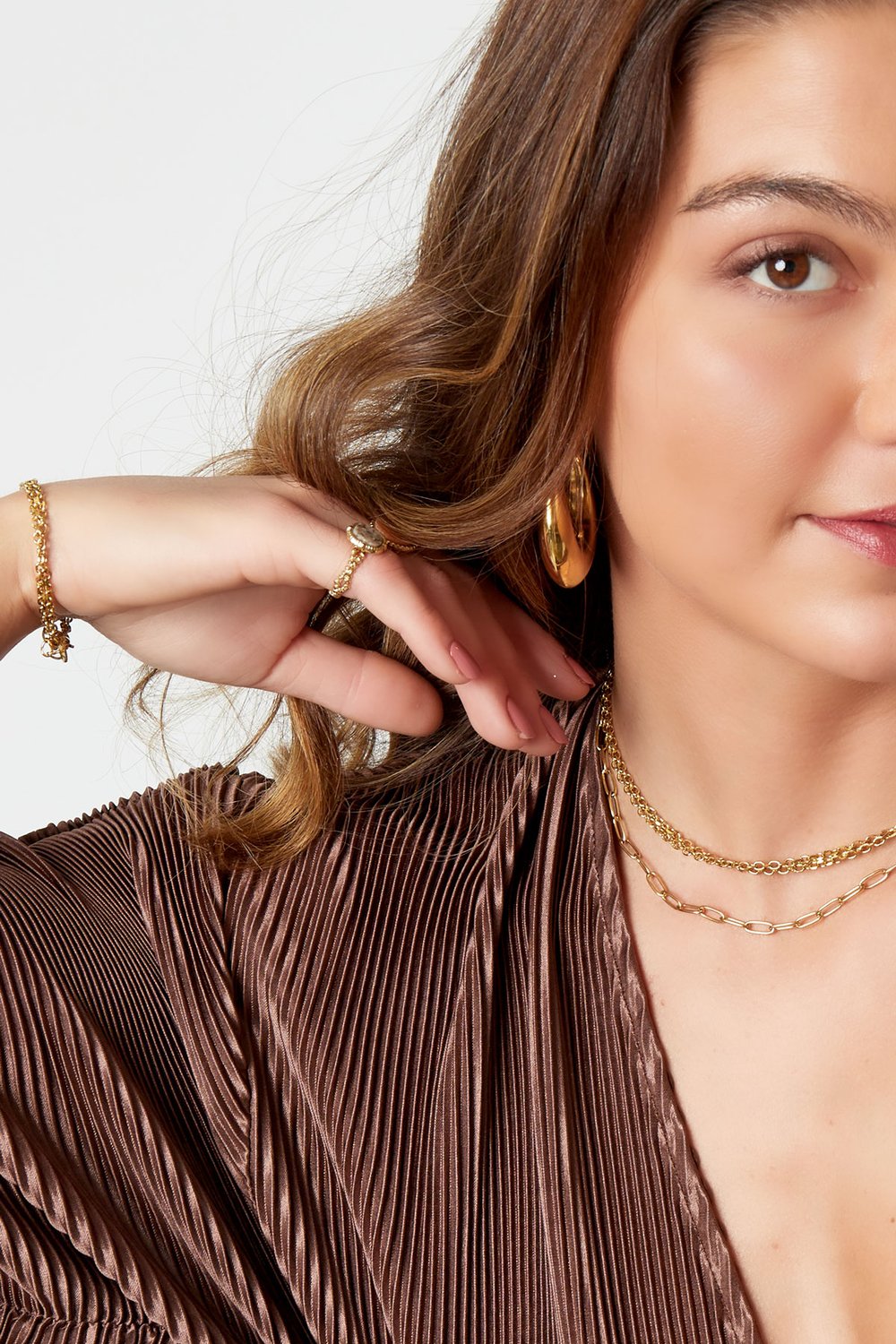 Bracelet wide links Gold Color Stainless Steel Picture3