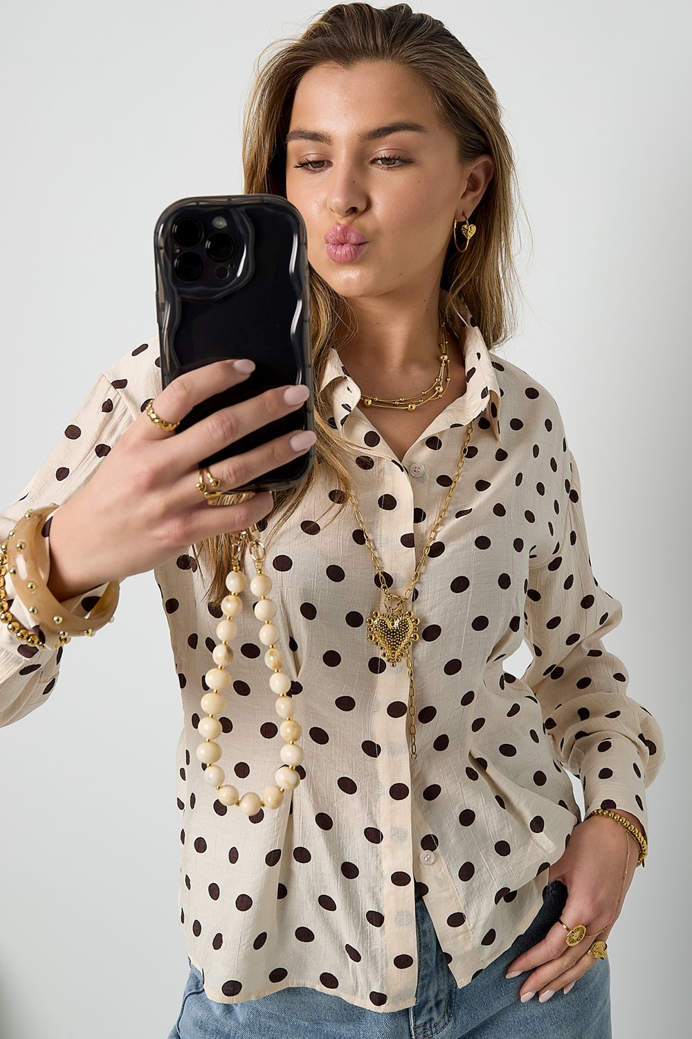 Mehrlagige Halskette mit Punkten h5Bild3