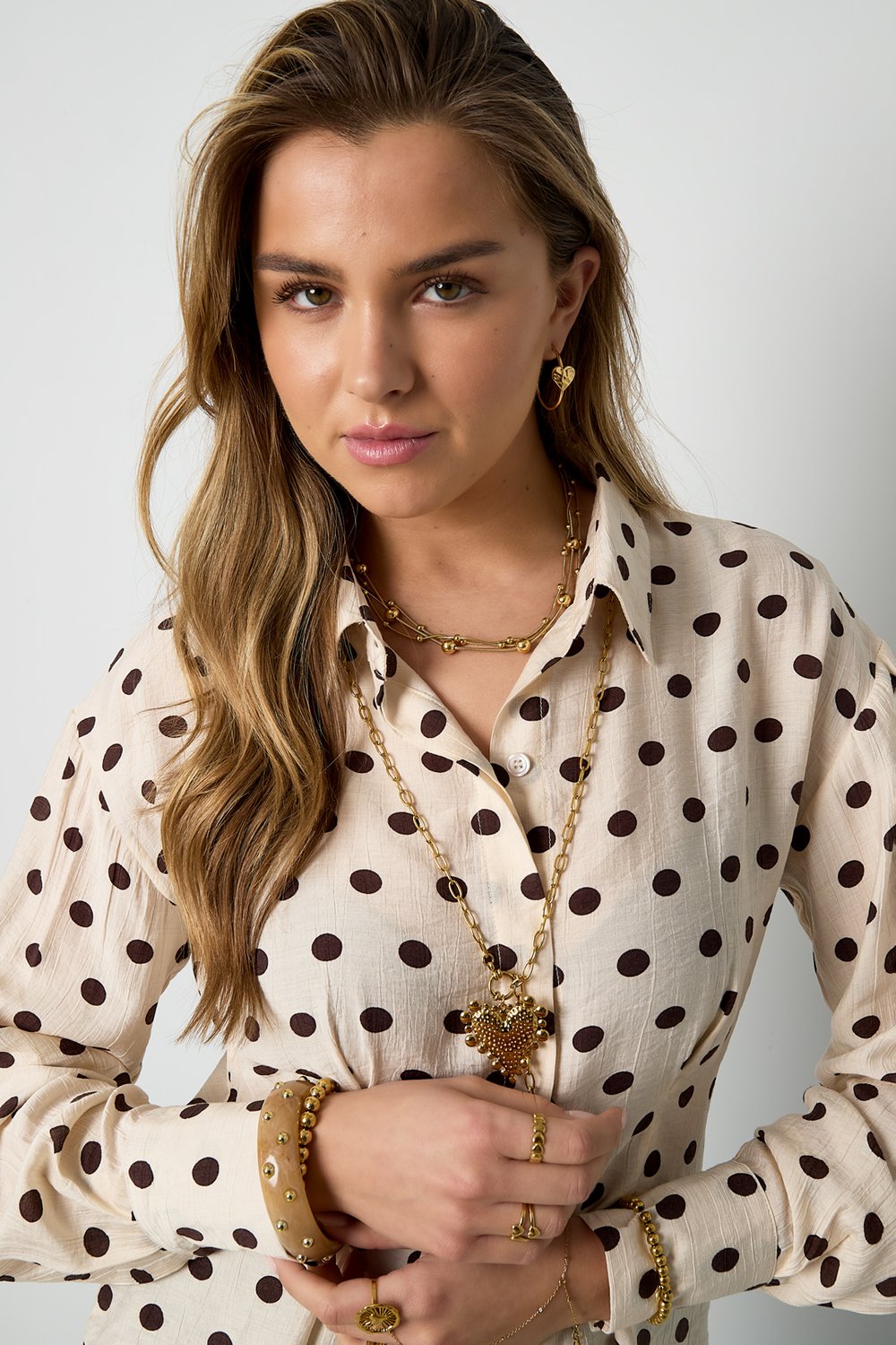 Mehrlagige Halskette mit Punkten h5Bild4