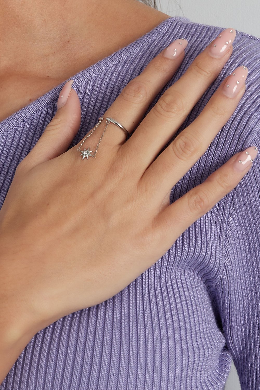 anillo estrella con cadena Imagen4