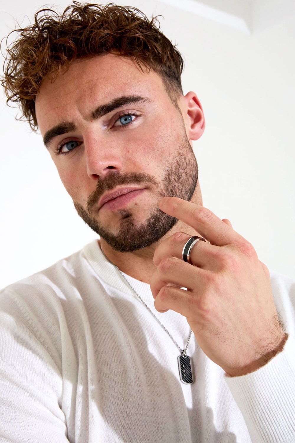 Anillo de hombre en zigzag - plateado/negro Imagen2