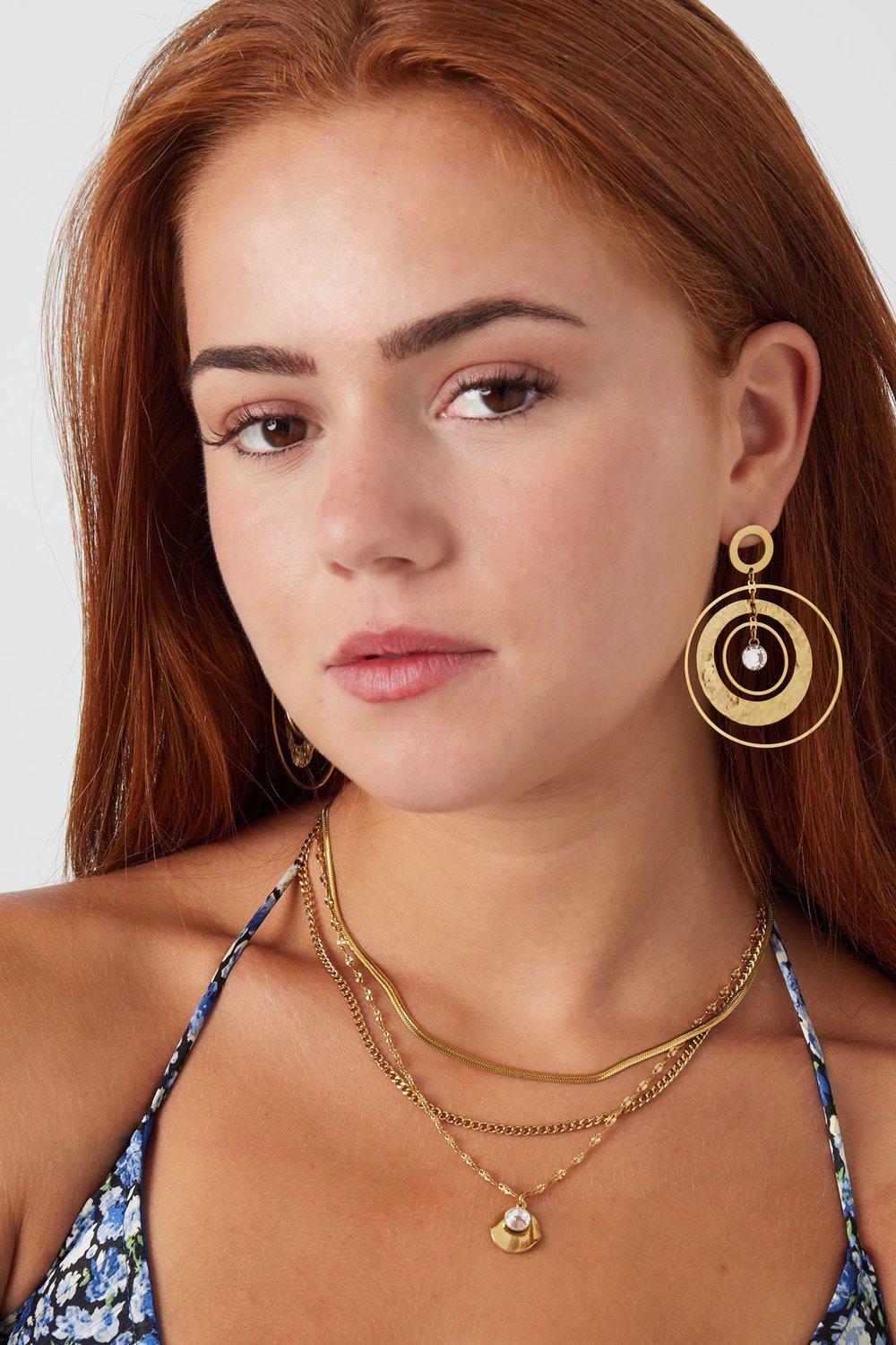 Earrings dream catcher with stone - Silver Color color Picture4