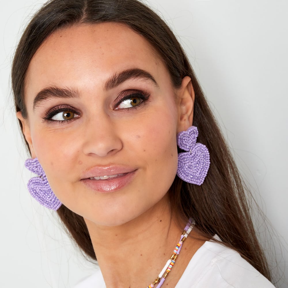 Ohrringe große Herzen Grün Glas h5Bild6