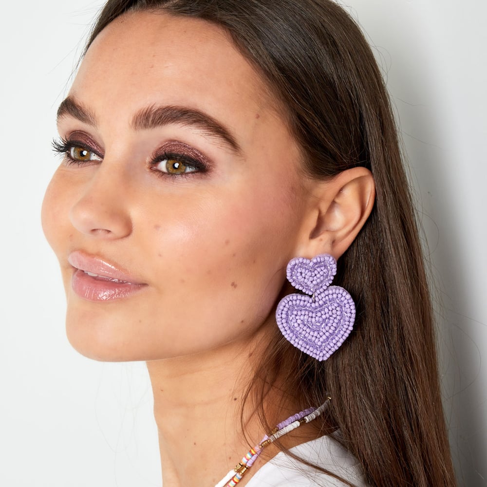 Ohrringe große Herzen Grün Glas h5Bild5