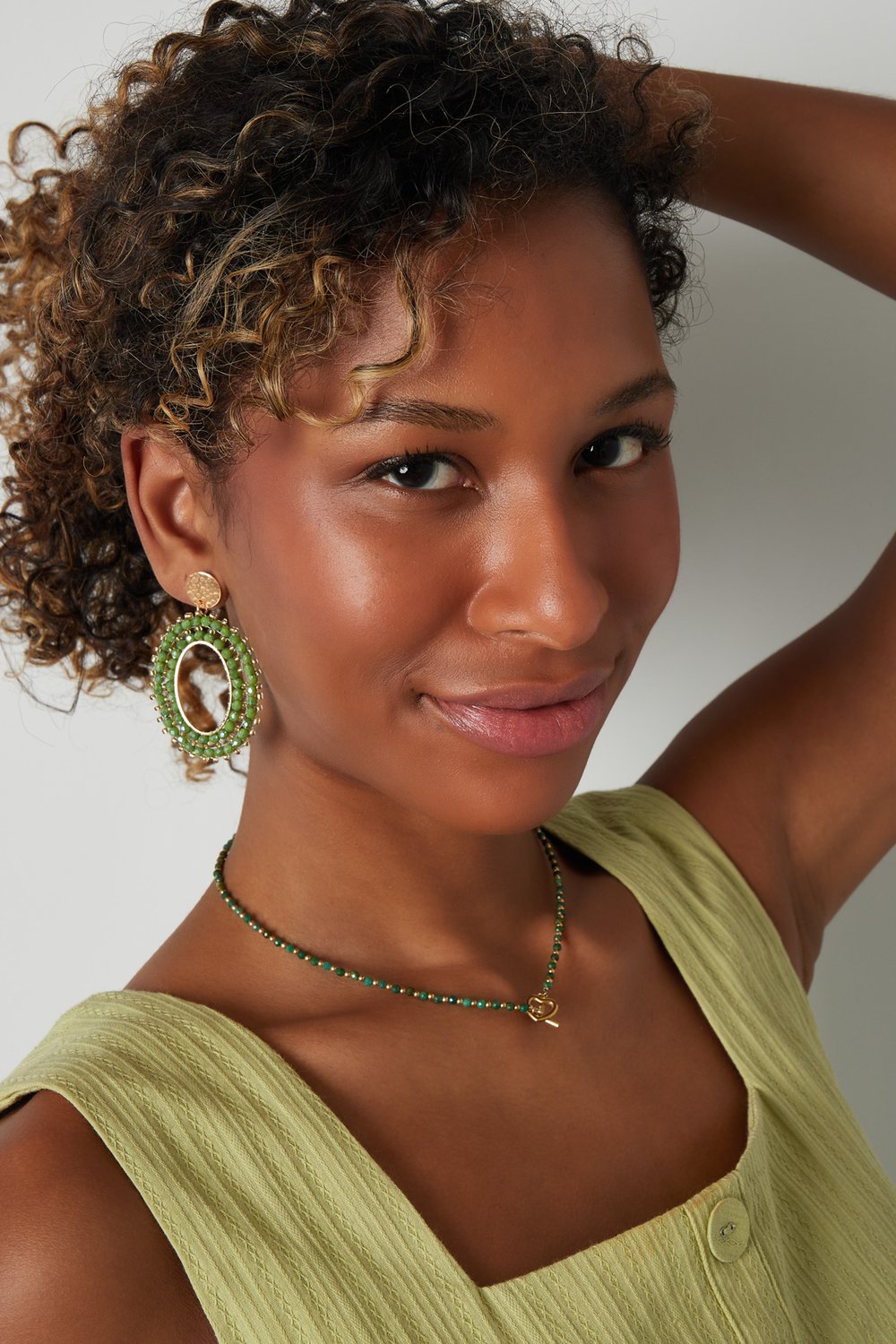 Earrings double beads - white Copper h5Picture2