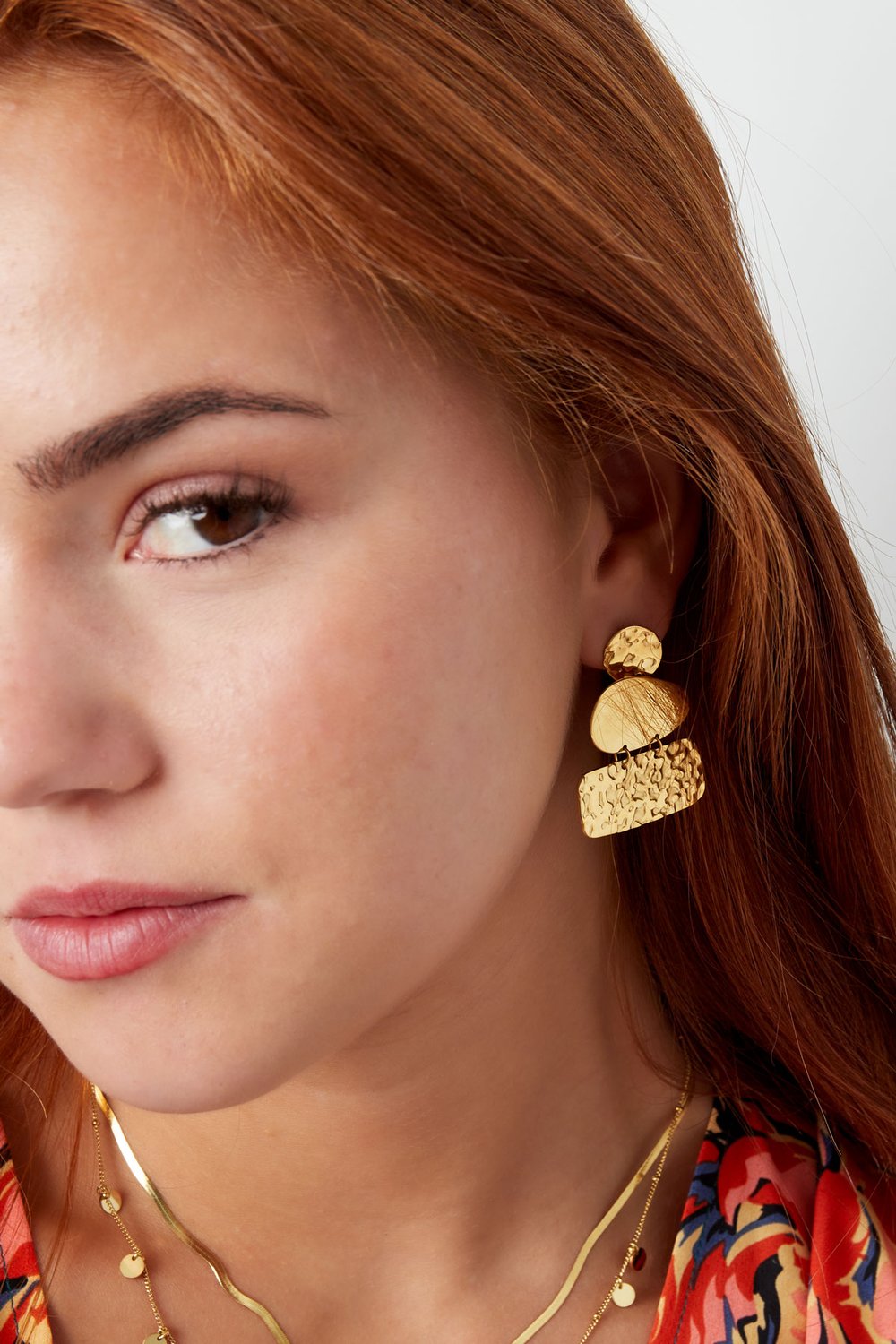 boucles d'oreilles irrégulières en acier inoxydable h5Image3