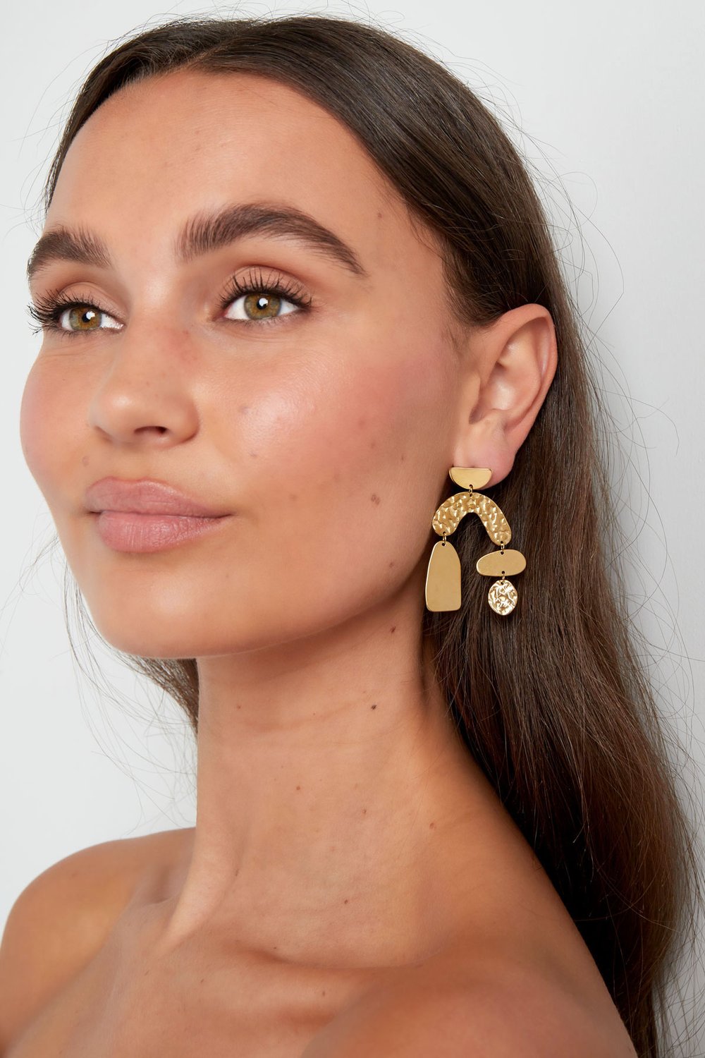 Statement-Ohrringe asymmetrisch - silberfarbener Edelstahl h5Bild4