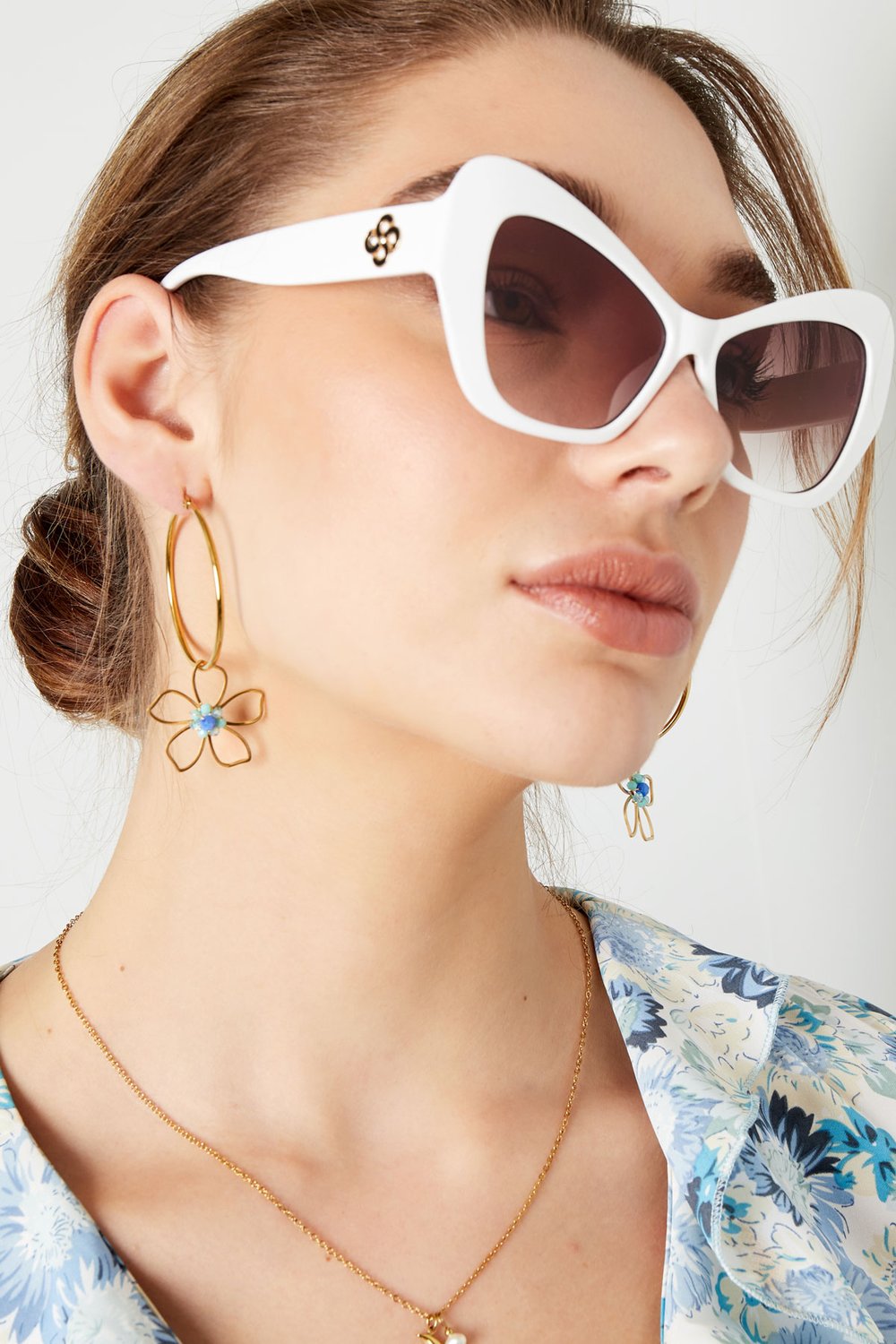 Earrings flower charm - multi Stainless Steel h5Picture4