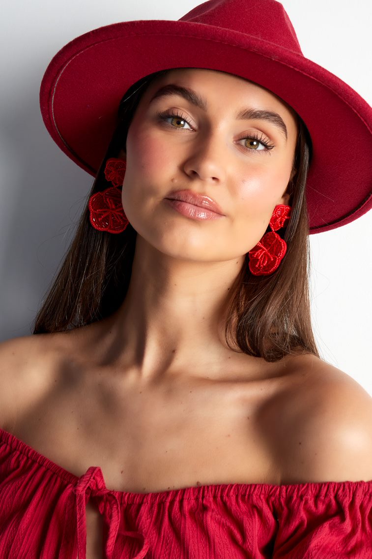 Pendientes de cuentas flower power - crema Cuentas de vidrio h5Imagen3