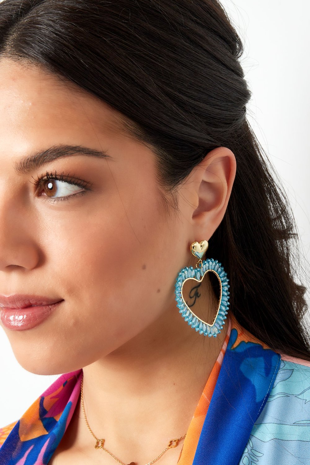 Orecchini a forma di cuore neri h5Immagine4