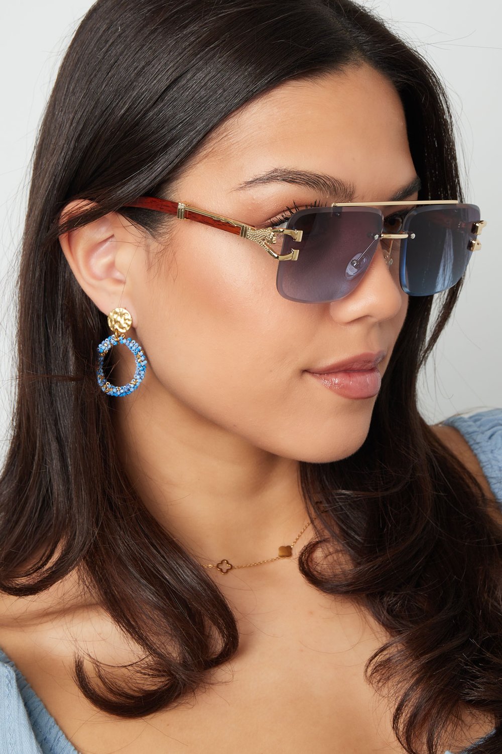 Earrings happy beads - black/Gold color Stainless Steel h5Picture4