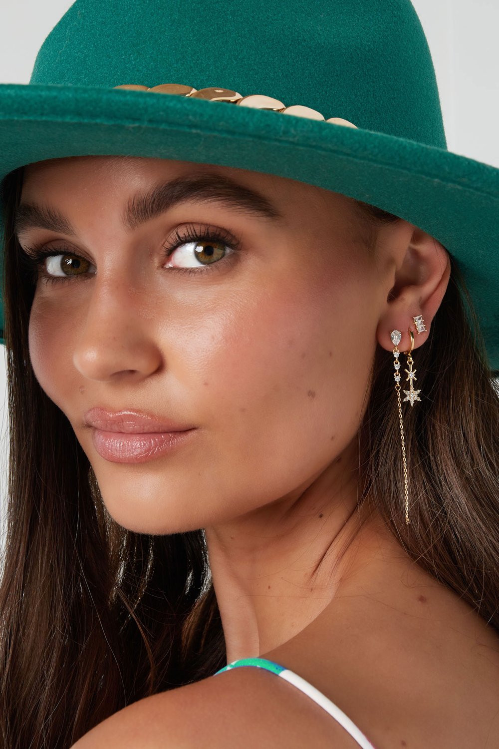 Ohr-Party-Zirkon - Goldfarbe Kupfer Bild2