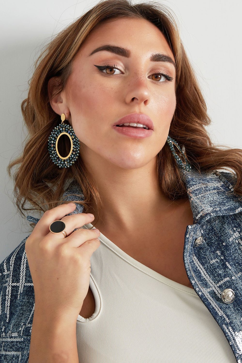 Earrings beads party - white Stainless Steel h5Picture2