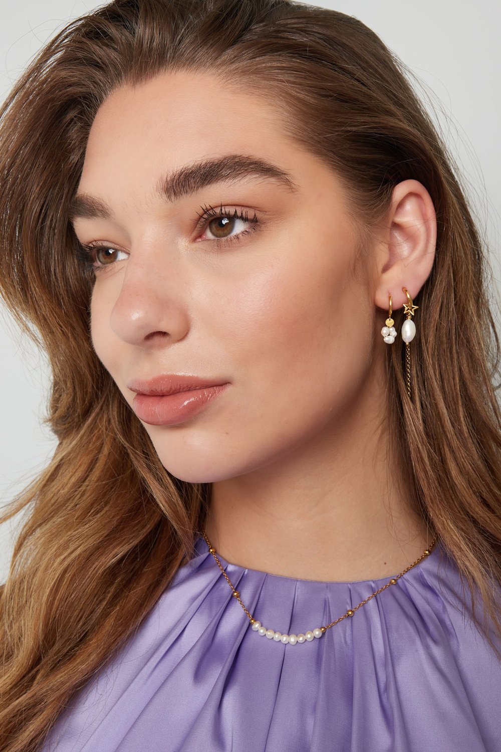 Earrings pearl round - Gold Color Stainless Steel h5Picture4