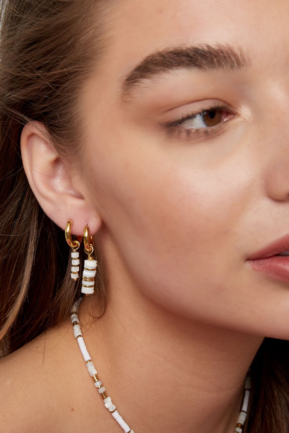 Earrings flat beads - Gold Color Stainless Steel h5Picture3