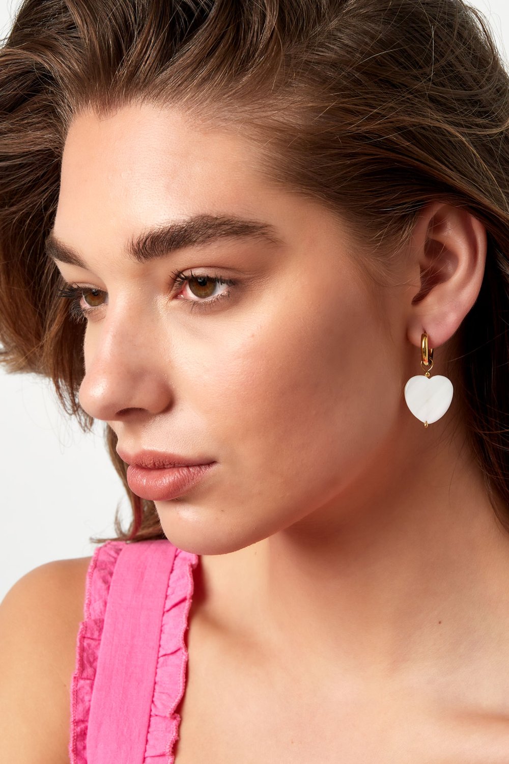 Ohrringe großes Muschelherz - goldfarbener Edelstahl h5Bild4