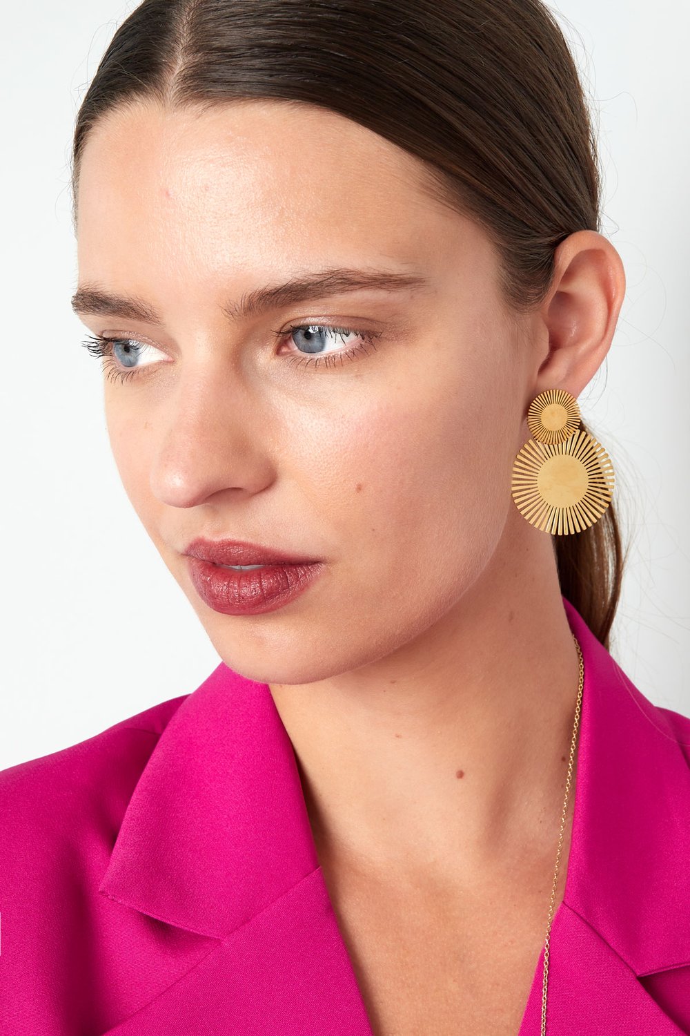 Earrings sun & sun - Gold Color Stainless Steel h5Picture2