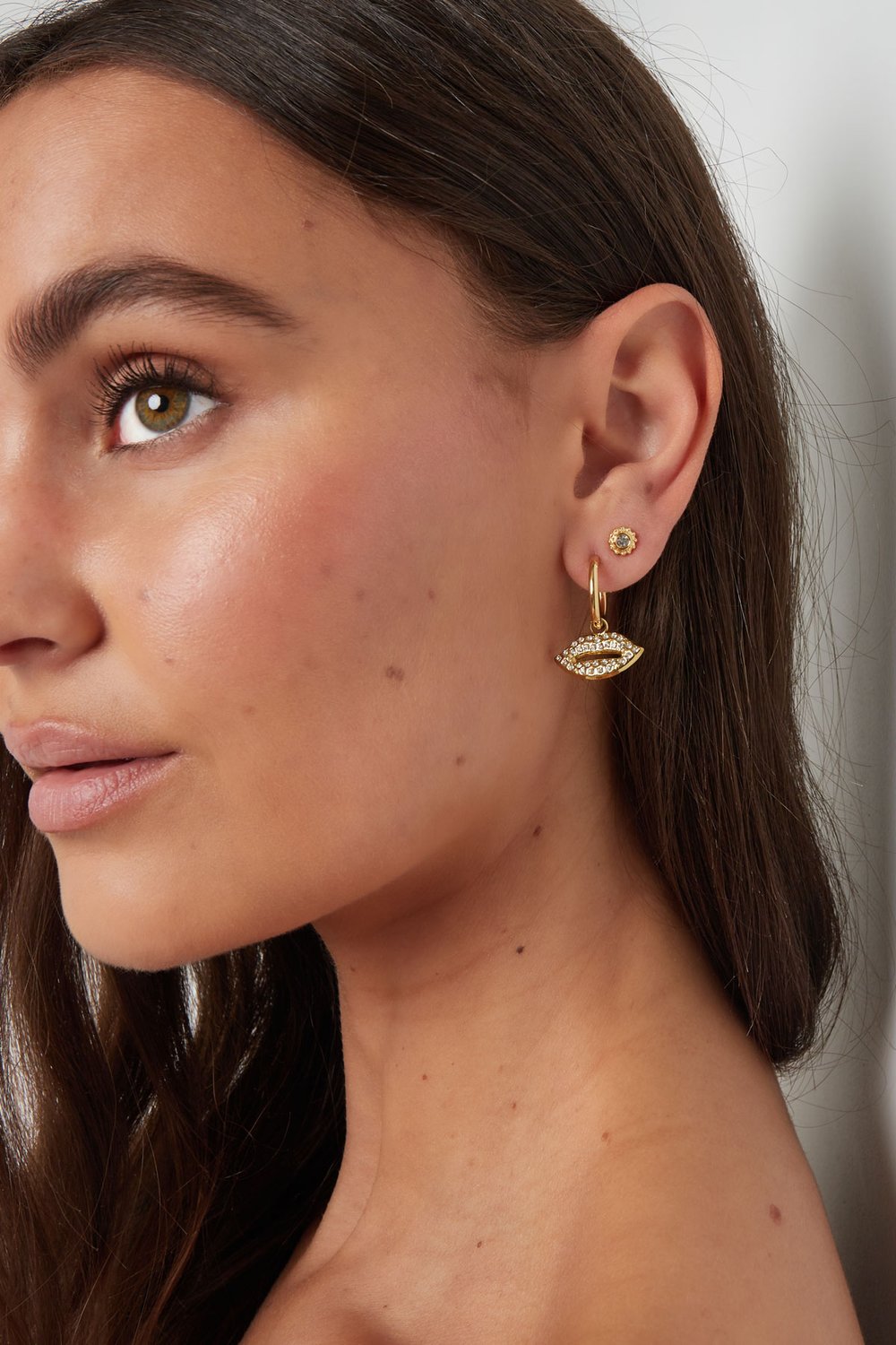 Earrings lips charm - Gold Color Stainless Steel h5Picture4