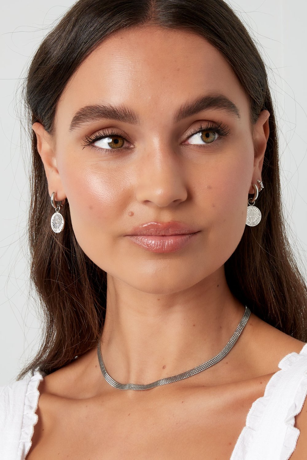 Earrings eye coin - Gold Color Stainless Steel Picture2