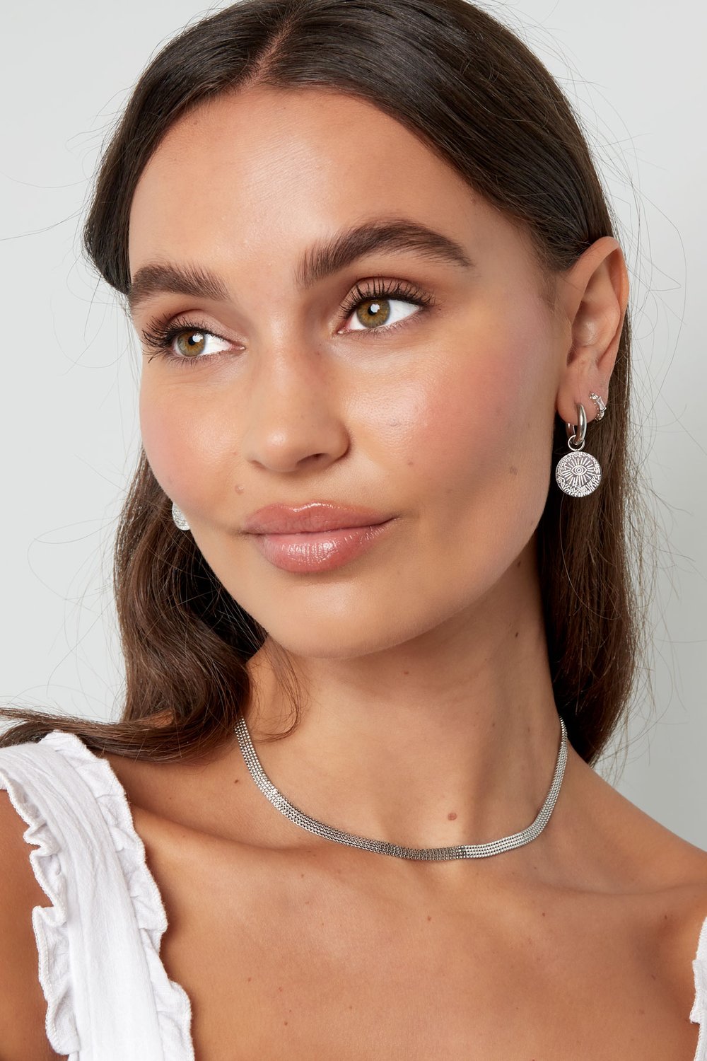 Earrings eye coin - Gold Color Stainless Steel Picture4