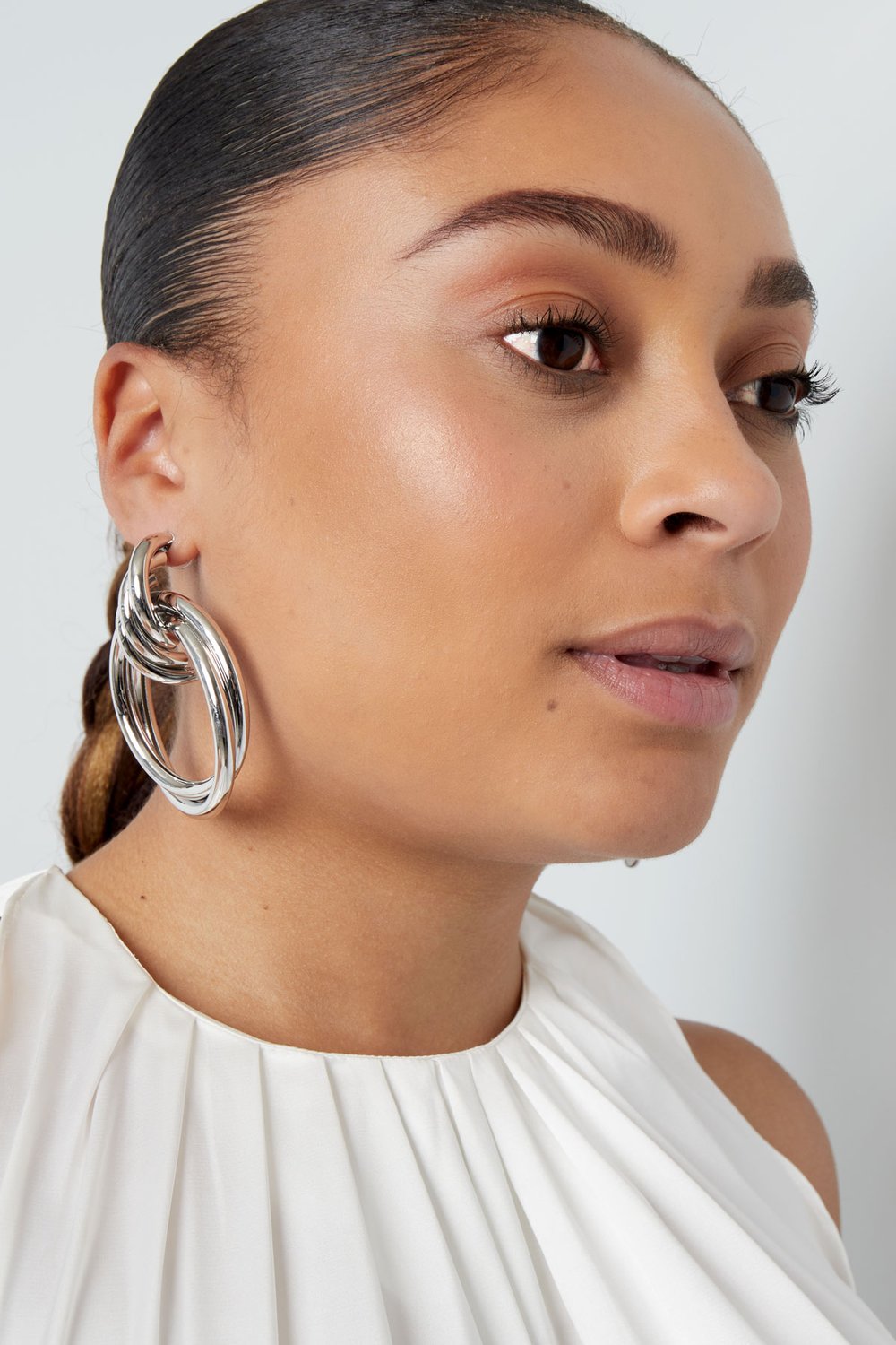Earrings double hoops - Gold Color Metal Picture2