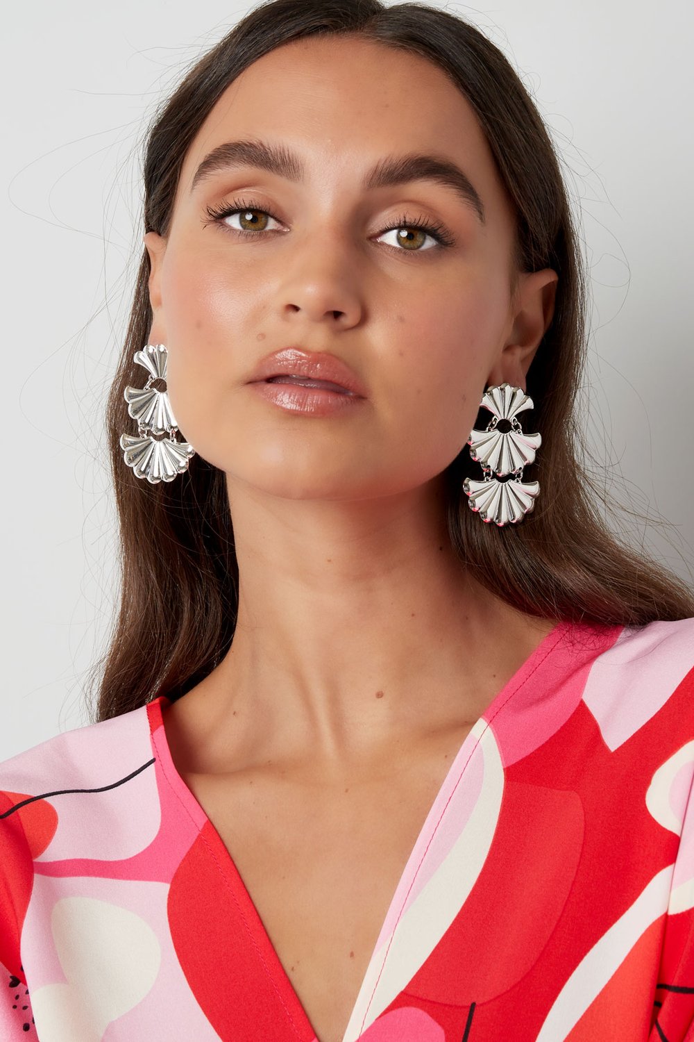 Ohrringe Statement 3 Muschel – Goldfarbe Metall h5Bild2