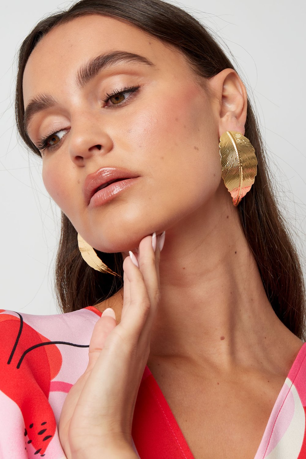 Orecchini dichiarazione piuma d'argento Metallo Immagine2