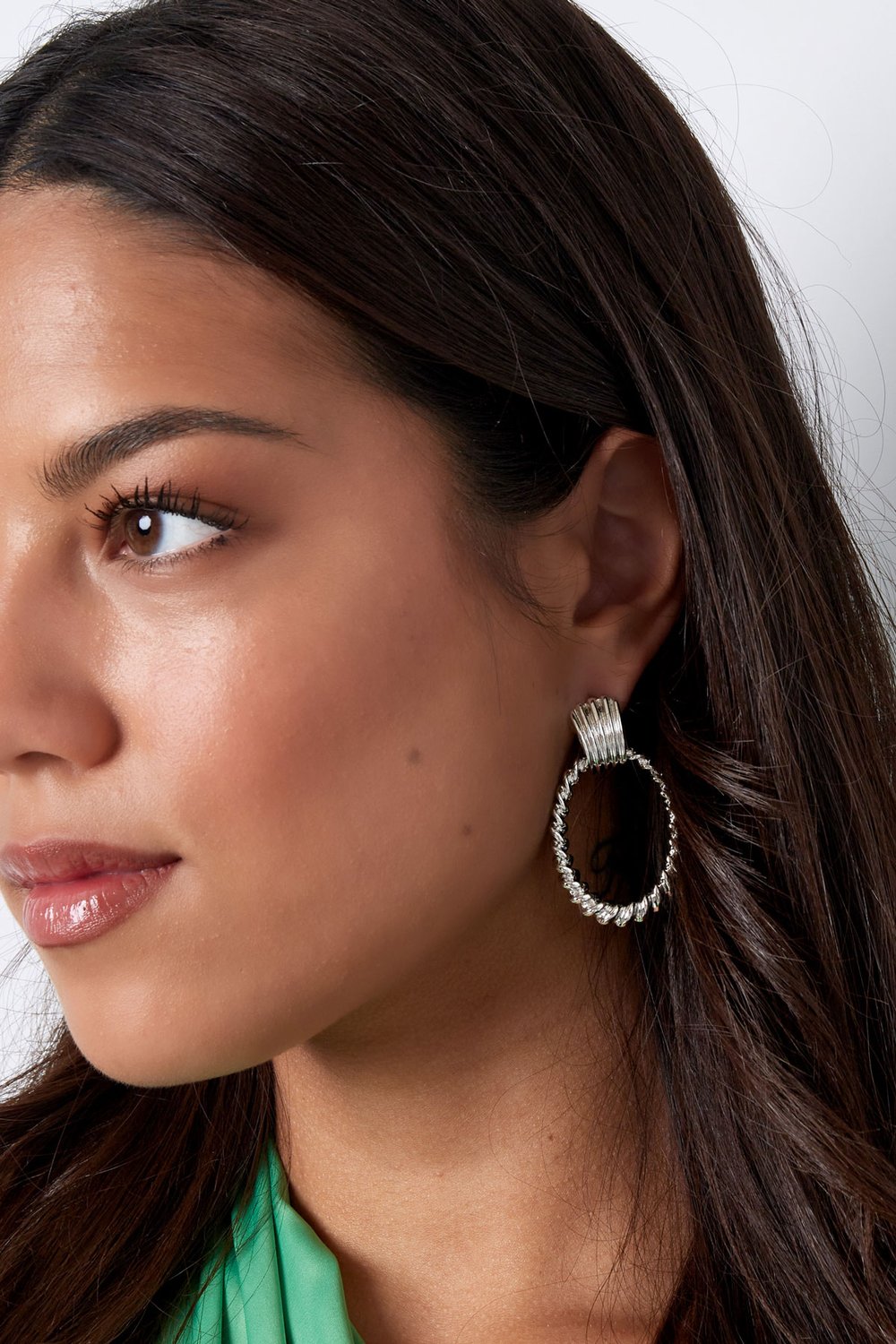 Earrings curled - silver color Alloy h5Picture3