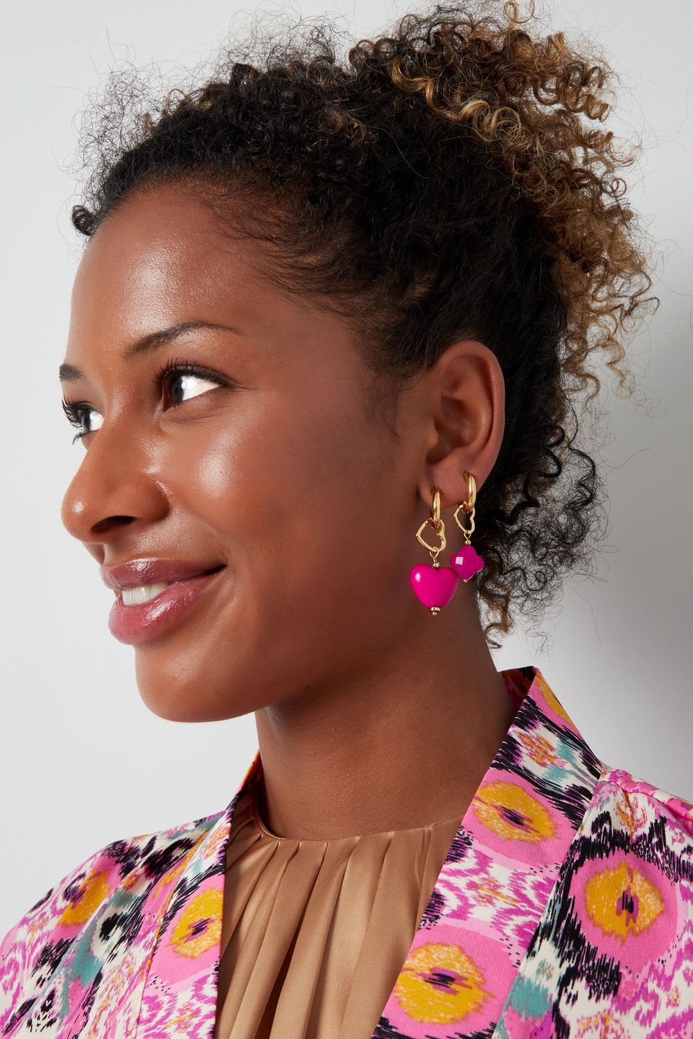 Ohrring Doppelherzen rosa  h5Bild4