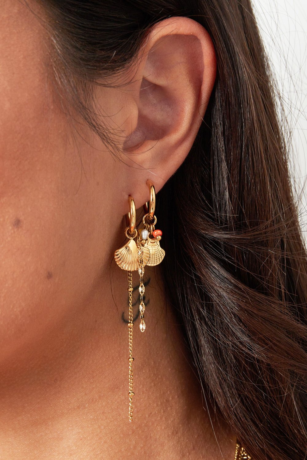 earrings shell with chain Picture3