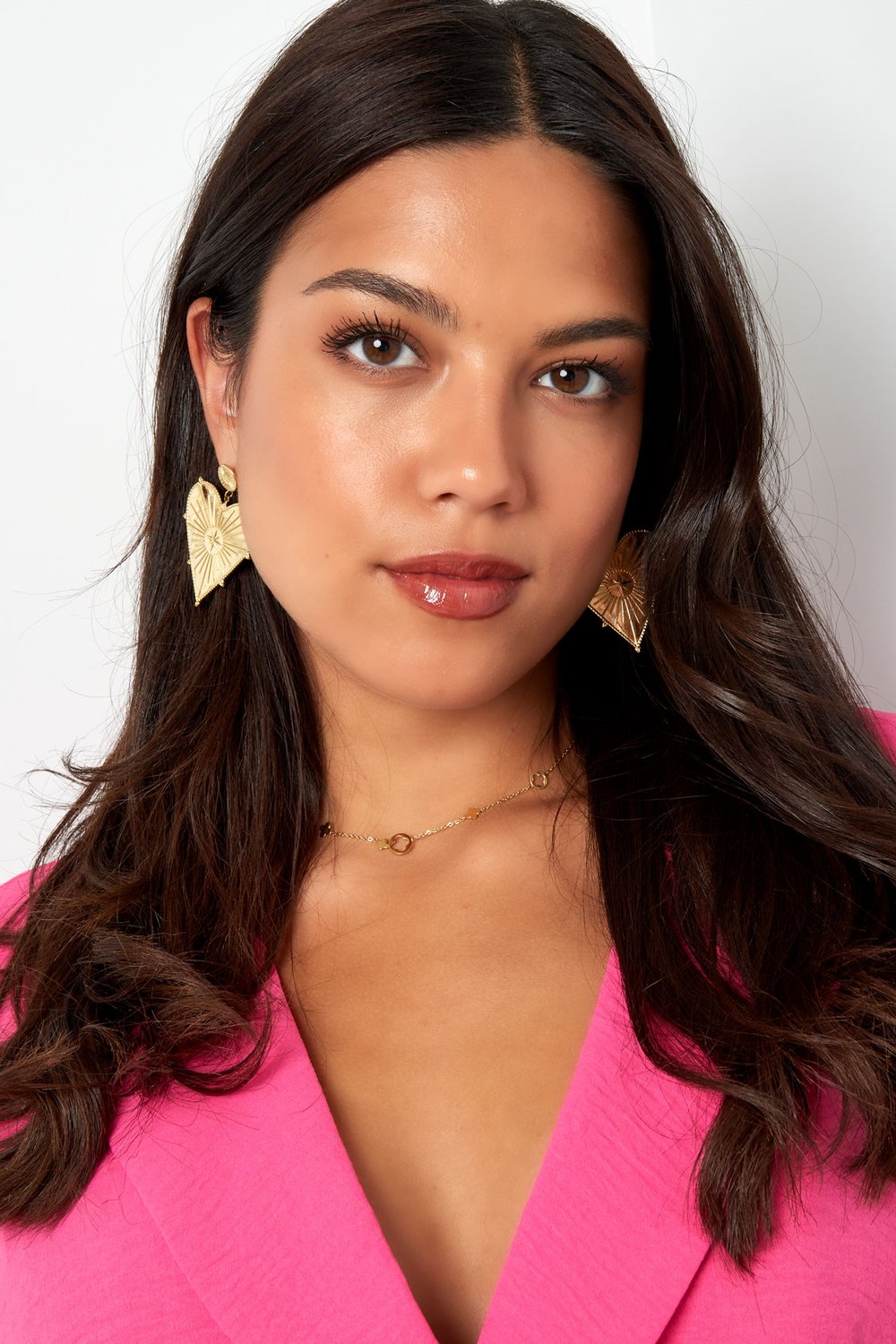 Earrings large heart charm - Silver Color color h5Picture4