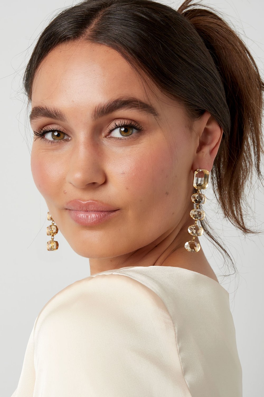 Pendientes perlas de vidrio fiesta - Color dorado Cobre h5Imagen4