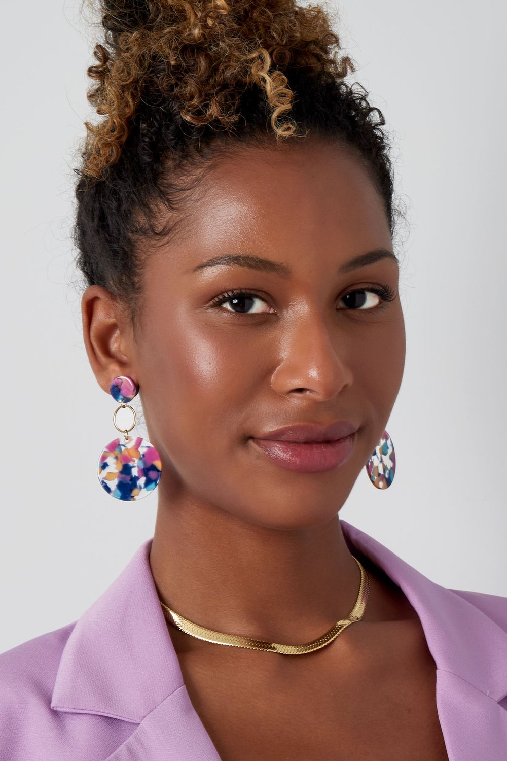 Ohrringe Kreismuster rot  h5Bild2