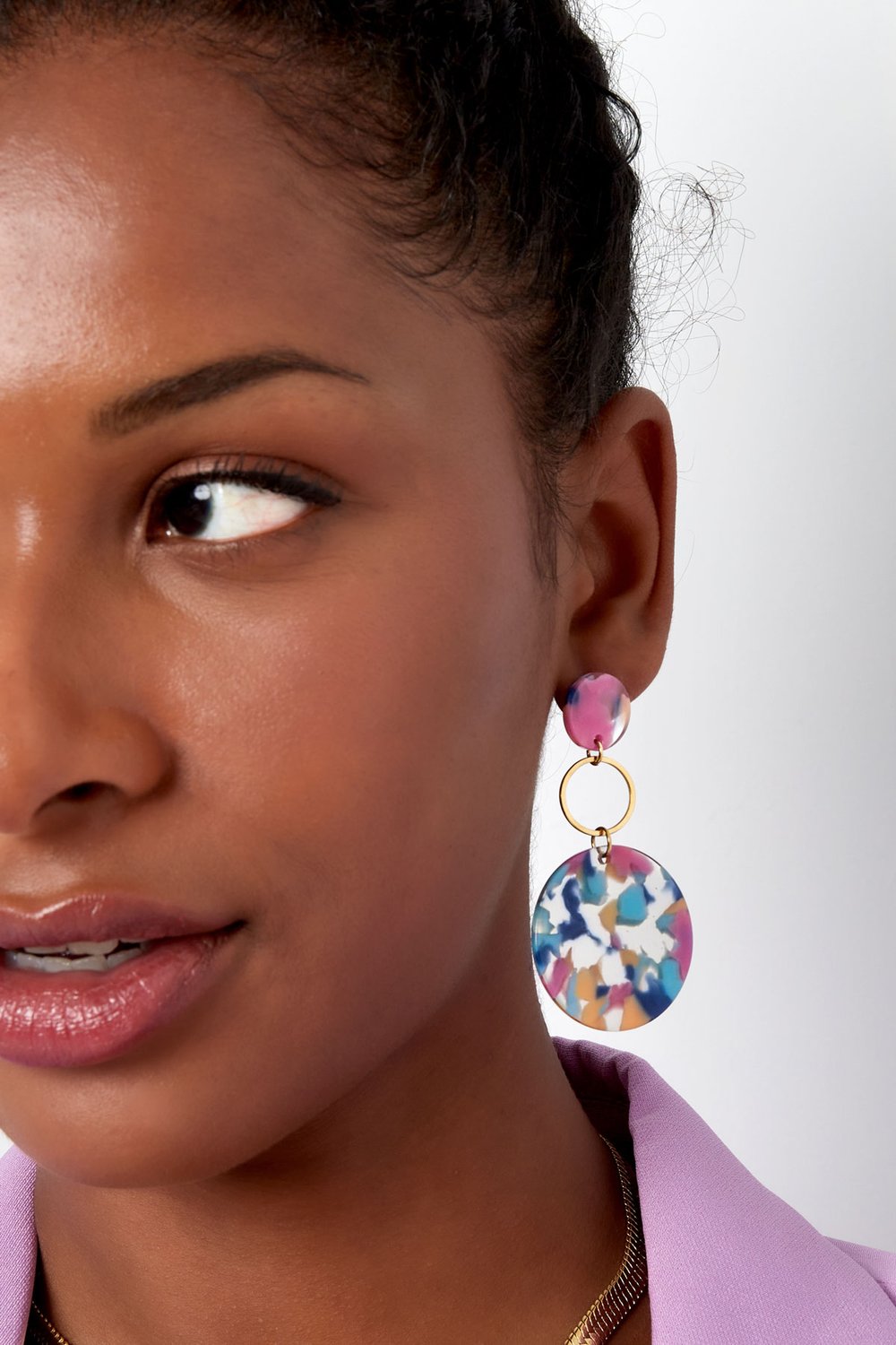 Ohrringe Kreismuster rot  h5Bild3