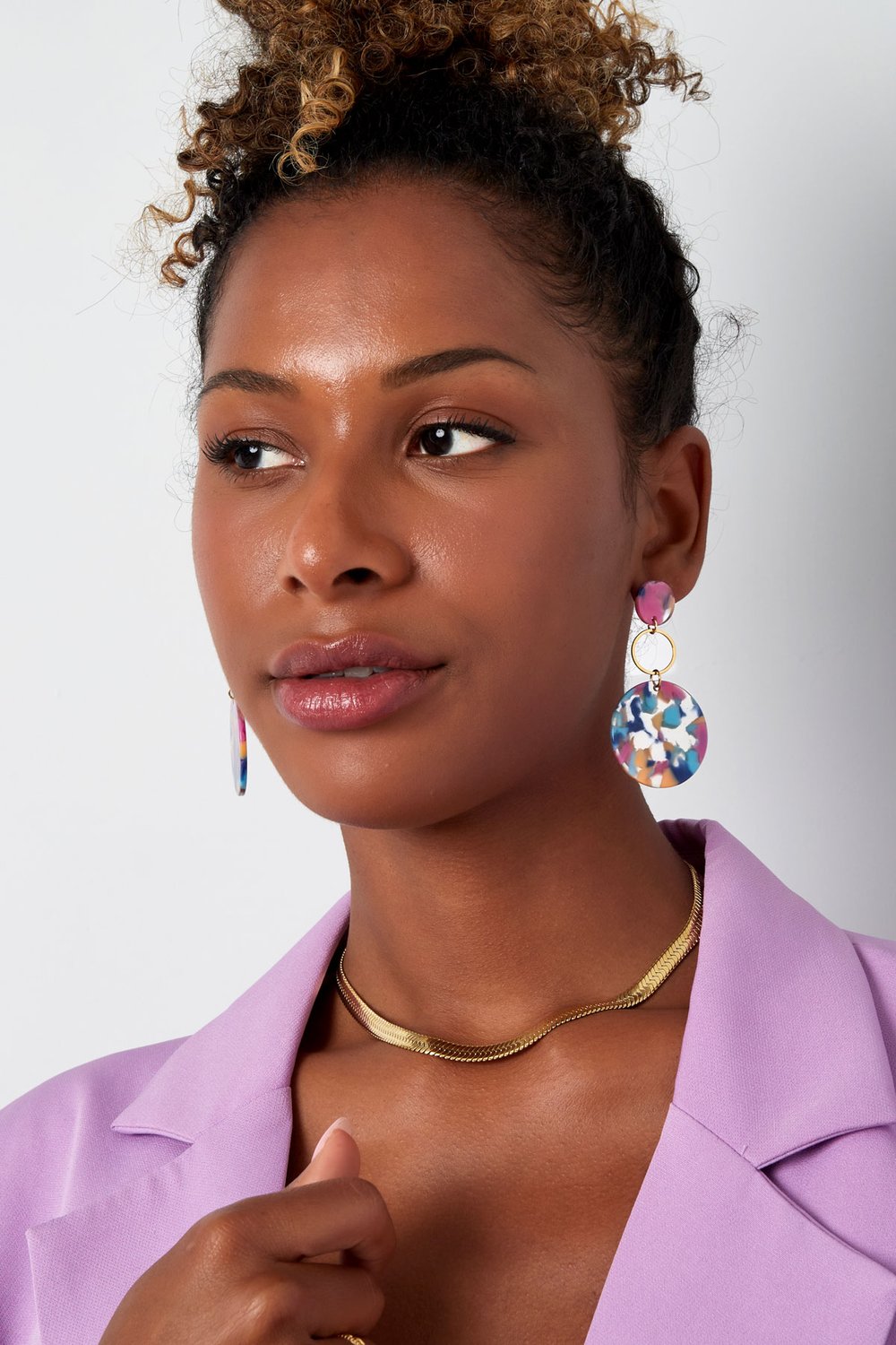 Ohrringe Kreismuster rot  h5Bild4